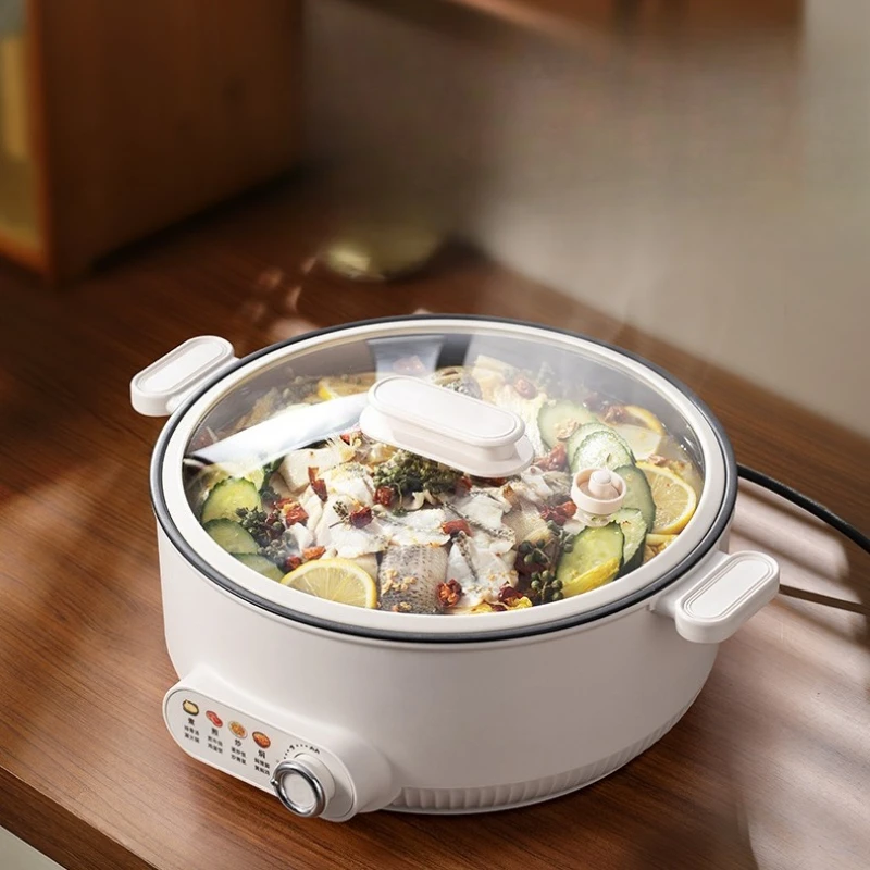 

Electric hot pot, household, large capacity for 10 people, integrated electric cooking pot, multi-functional