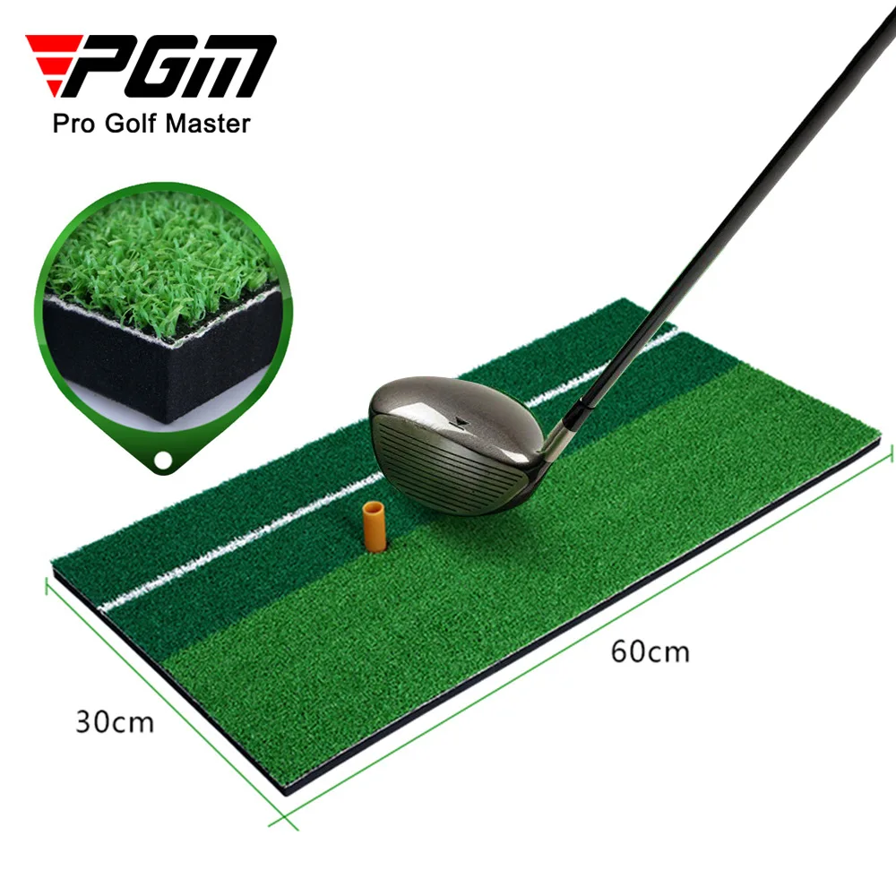 PGM Golf Batting Mat, Two-color Grass Indoor Mini Practice Mat, Swing Mat