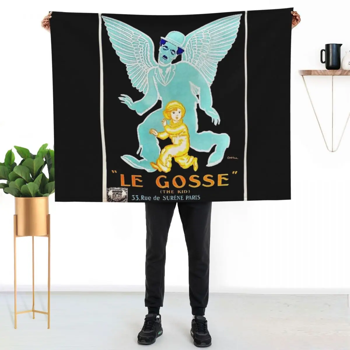 

Vintage 1921 Charlie Chaplin Movie Poster Le Gosse (The Kid) by Jean Carlu Throw Blanket