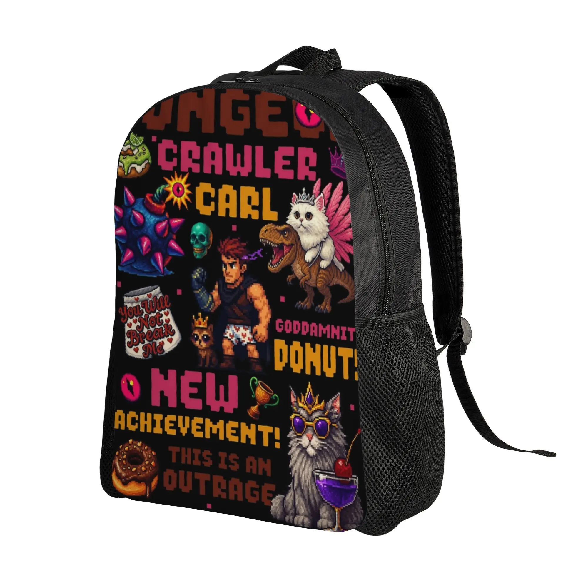 Dungeon crawler carl, Princess Donut and Mongo Backpack  Cute Backpacks Girl Travel Large School Bags Custom Rucksack
