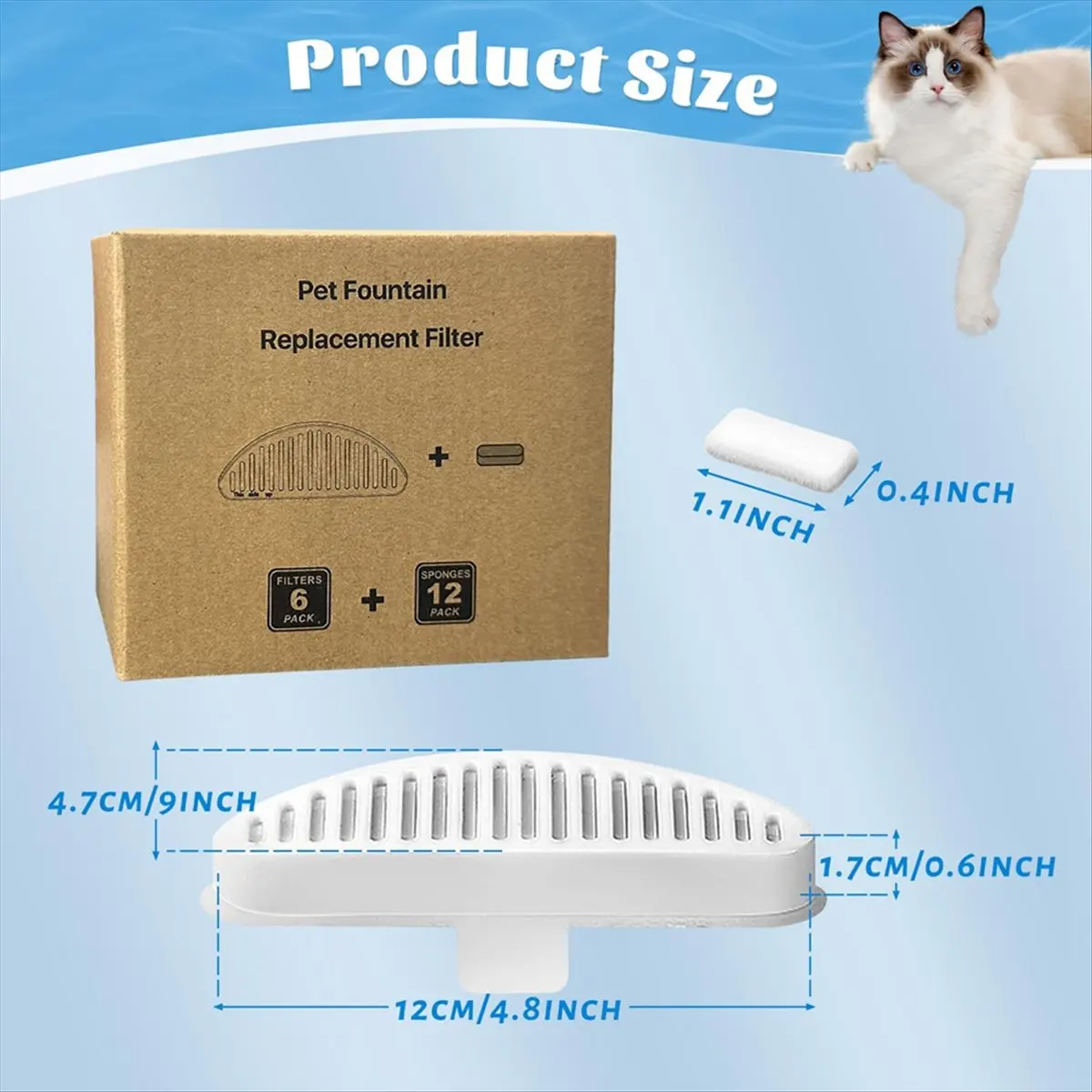 ترقية 6 قطعة مرشحات نافورة الماء القط ل نافورة الماء 67 أوقية/2L نافورة الماء القط نافورة استبدال تصفية