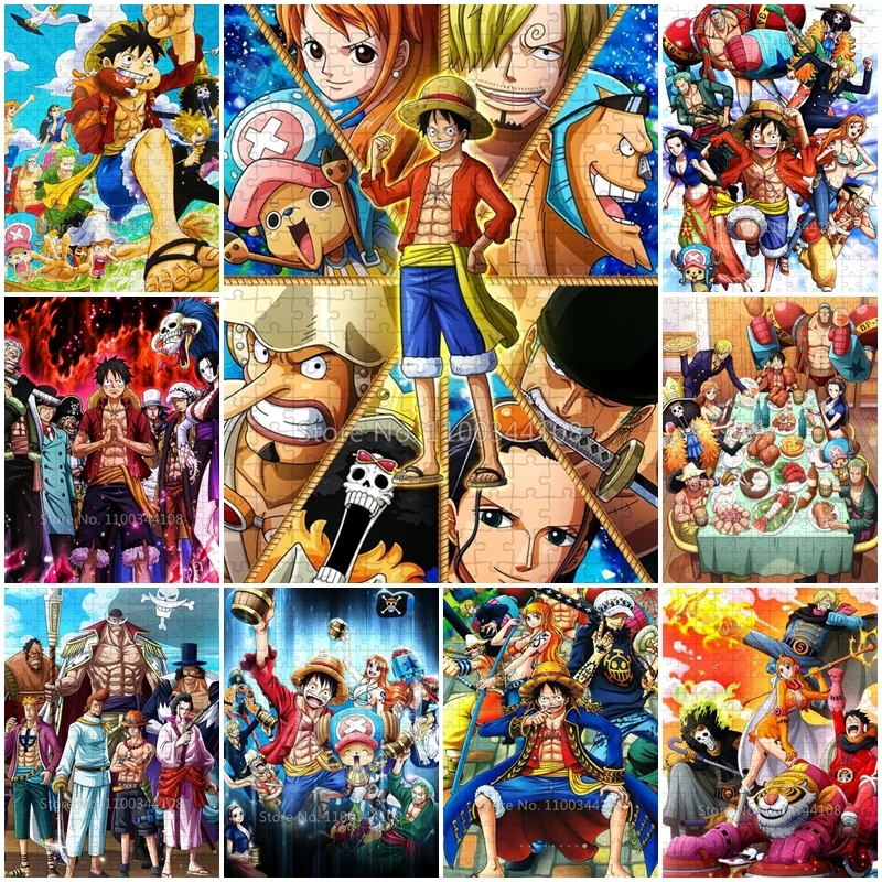 One Piece Jigsaw Puzzle Classic Japanese Anime Character 300/500/1000 Pieces Puzzles Adult Stress Relieving Game Children Toys