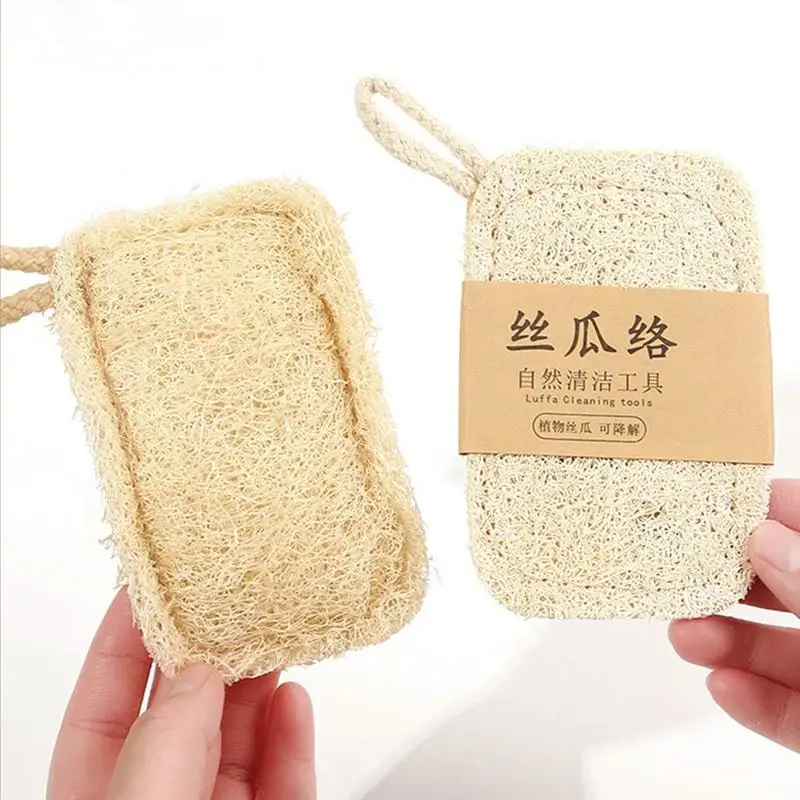 Natural Loofah Dishwashing Sponge Remove Oil Stain Kitchen Supplies Non Scratch Lightweight Vegan Organic Luffa Pulp Cleaner