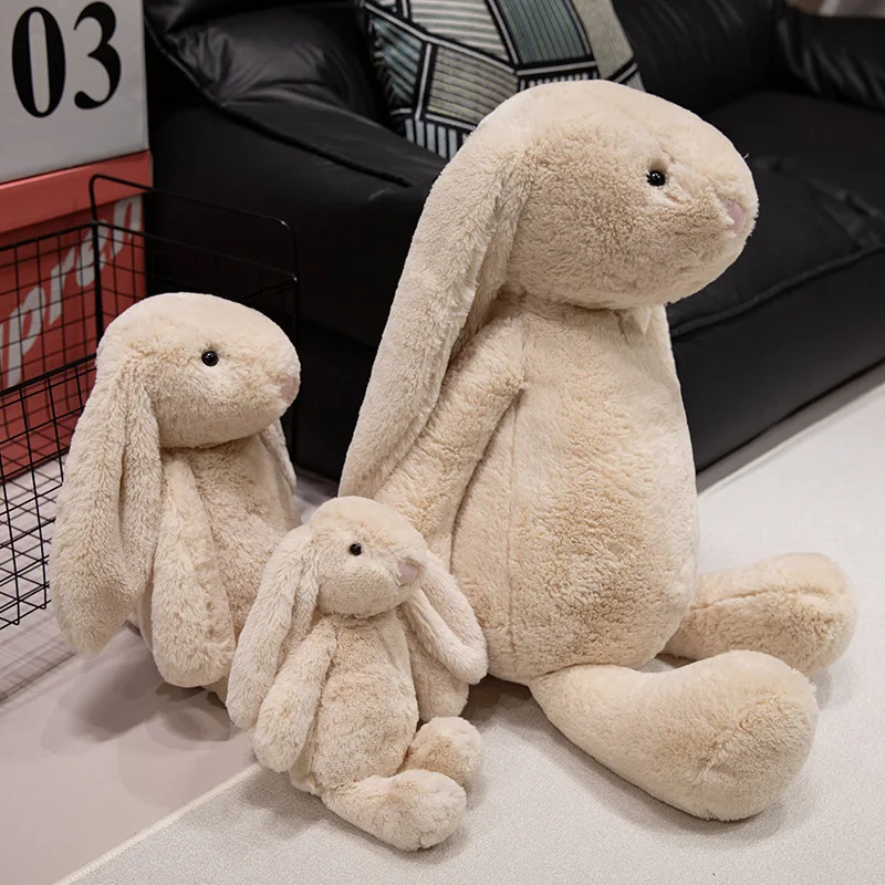 New 20/30/45cm Kawaii Long Ears Looper Rabbit Plush Doll Pillow Gray White Brown Healing Rabbit Plush Toy For Girls Birthday Gif