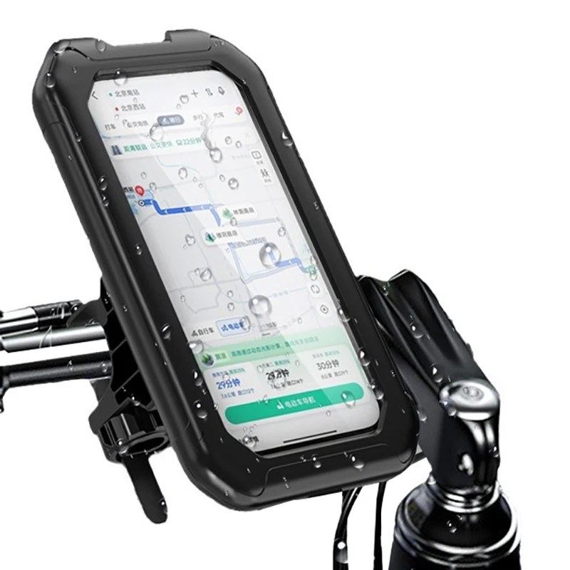 Bike Phone Mount Stand Waterproof Support Motorcycle Phone Holder Handlebar Mount Touch-Screen 360° Rotation Bike Phone Holder