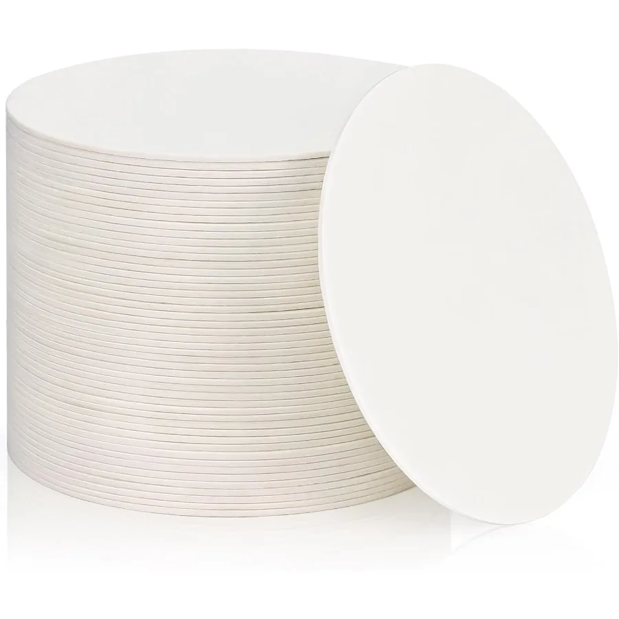 

50 Pieces Disposable Paper Coasters Thickened 1.5MM 4 Ih Bar Coasters Bulk Absorbent Cardboard Blanks for Drinks Arts Crafts We