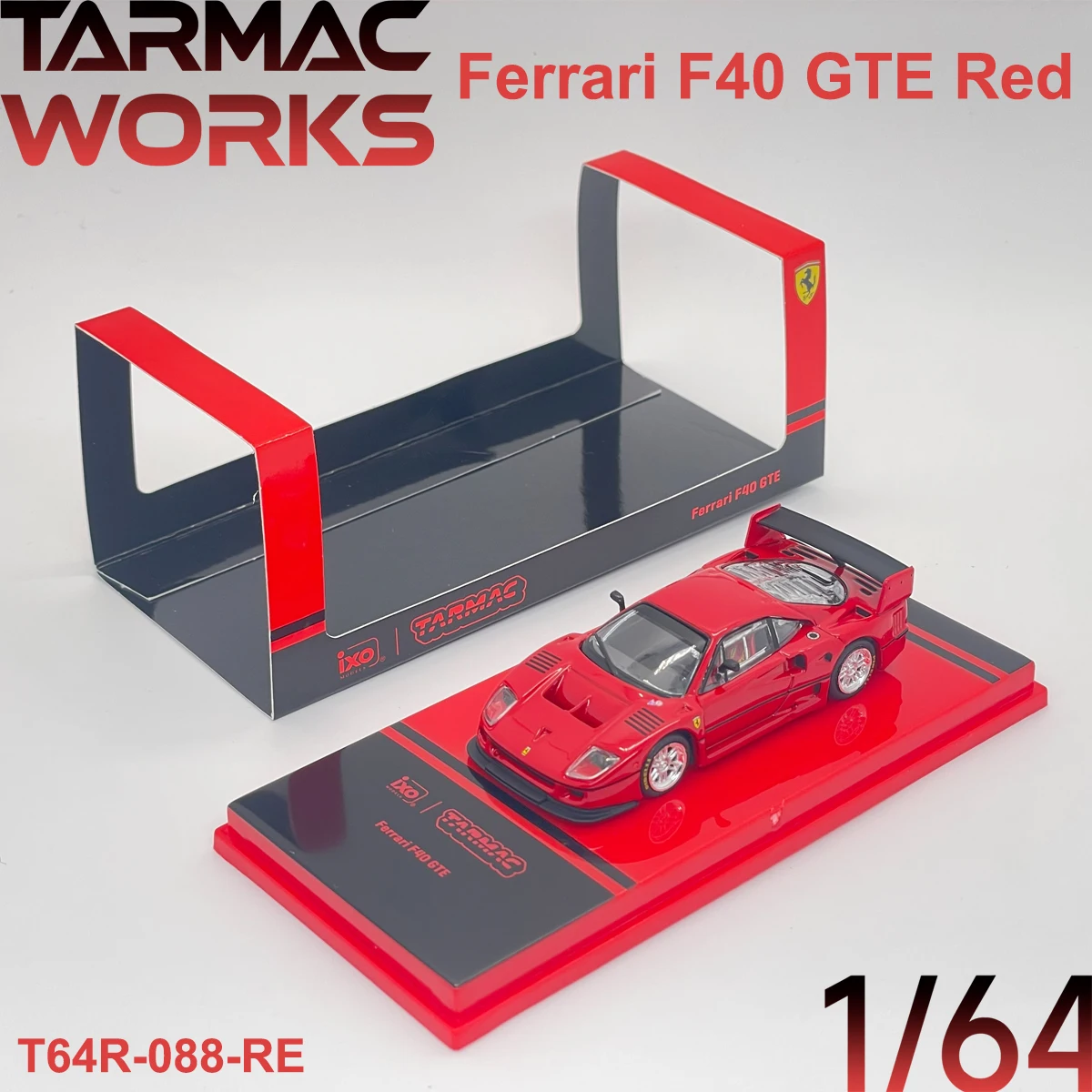 Tarmac Works x ixo T64R‑088‑RE 1:64 F40 GTE Red Collectible Model Vehicles Diecast In Stock Ready To Ship