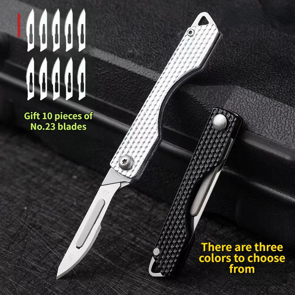 New Mini  Art Knife Outdoor Folding Keychain Small Blade Sharp High Hard Portable EDC Surgical Handle Mini Portable