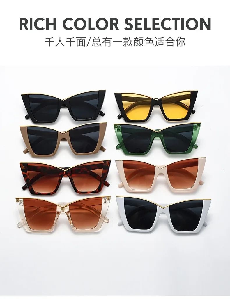 Cat-Eye-Sonnenbrille mit großem Rahmen, neuer Stil 2025, personalisierte Sonnenbrille, trendig und beliebt auf Instagram, modische Sonnenbrille – Detail 4