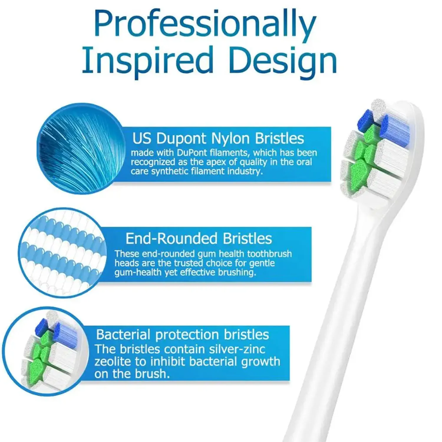 4/8/12/16 Pcs Replacement Toothbrush Heads Compatible with Philips Sonicare Electric Toothbrush Refills for 1100 2100 4100 5100 image 4
