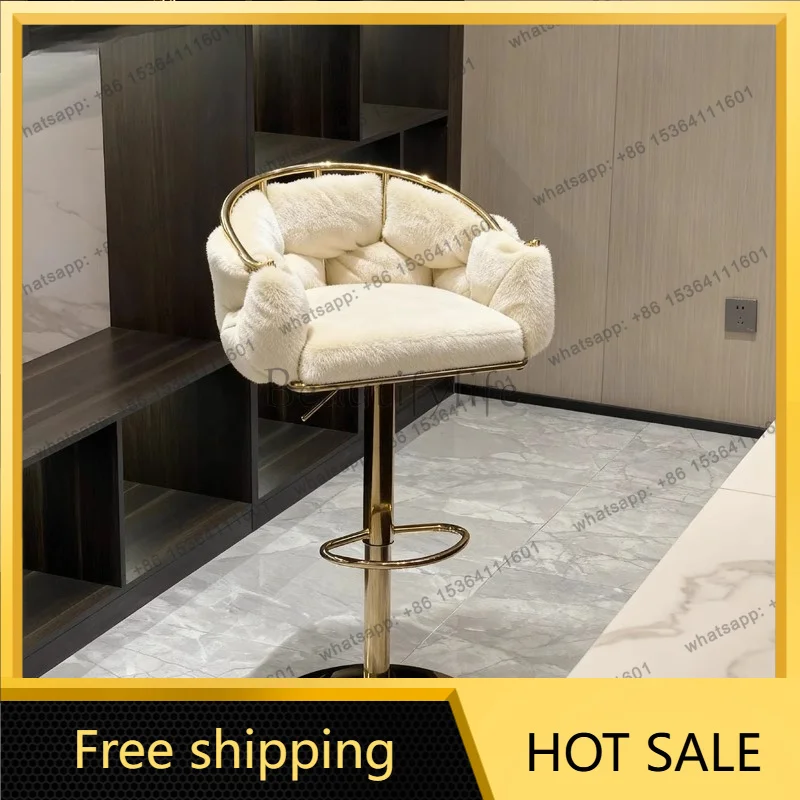 LJY Accent Counter Bar Stools Design Adjustable Modern Bedroom Minimalist Barstools Relaxing Aesthetic Bancos De Bar Salon Furni