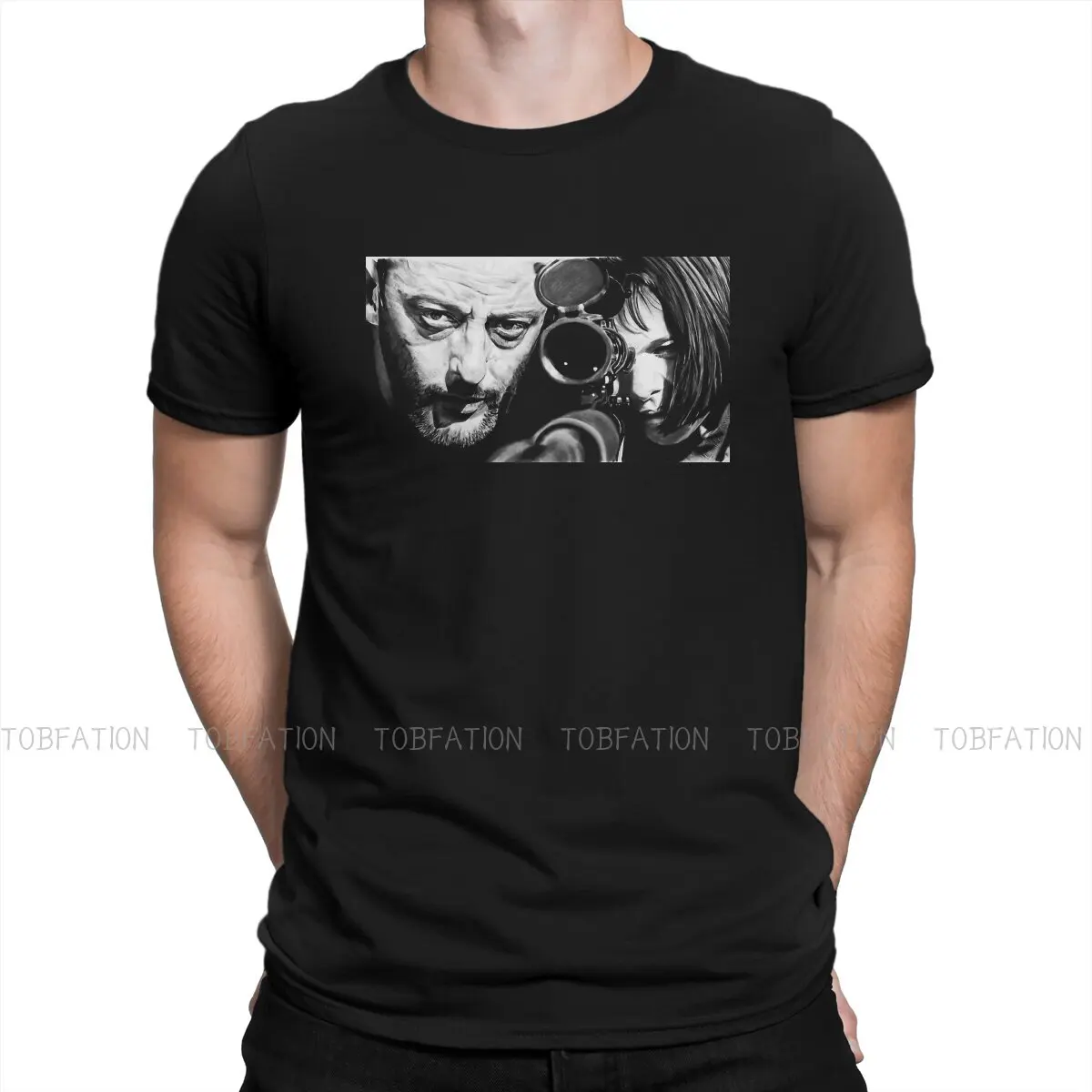 Leon The Professional Film Look Tshirt Vintage Alternative Men\'s Clothing Tops Oversized Cotton O-Neck T Shirt