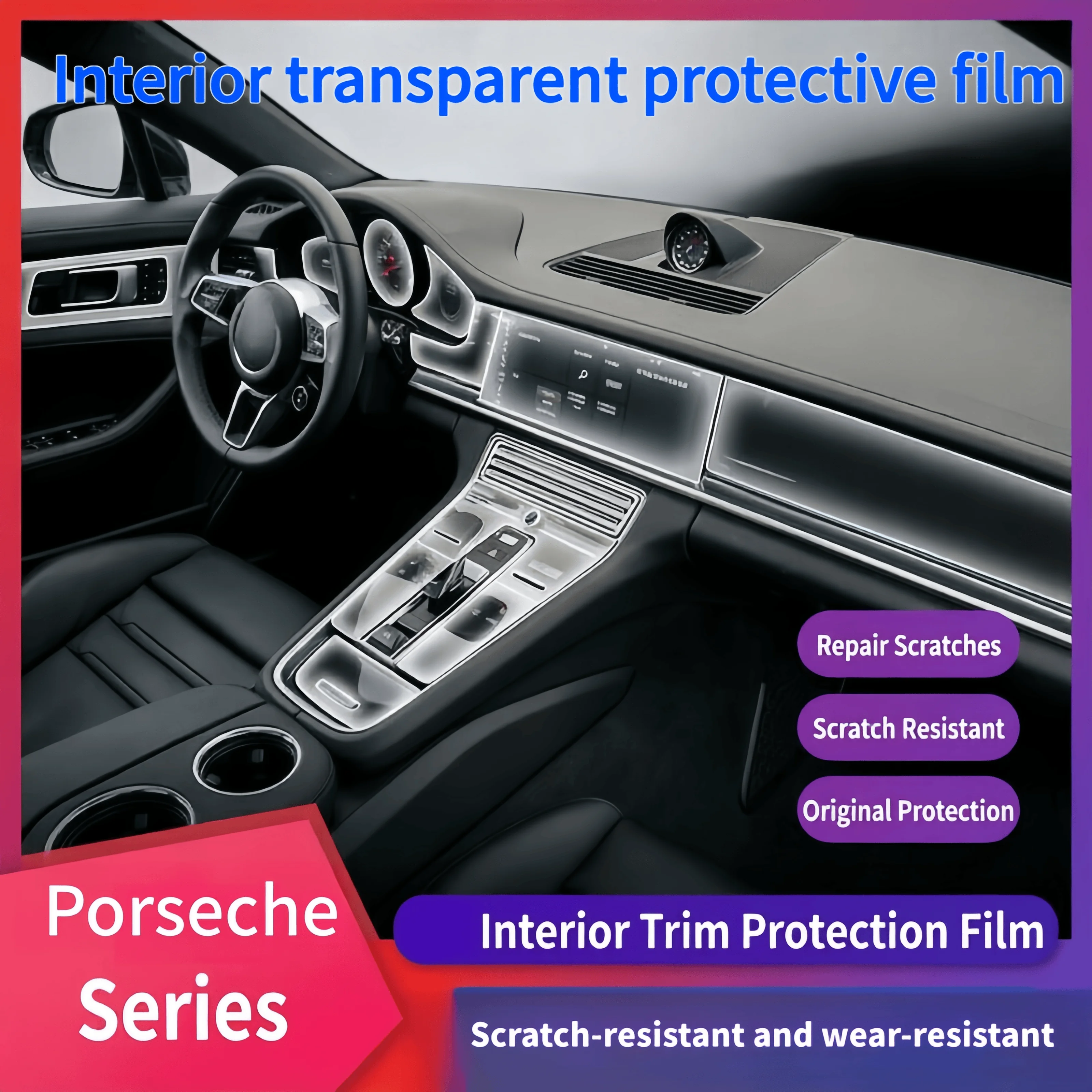 pelicula-de-protecao-transparente-para-console-central-do-porsche-cayenne-2021-modificacao-de-pelicula-de-protecao-interior