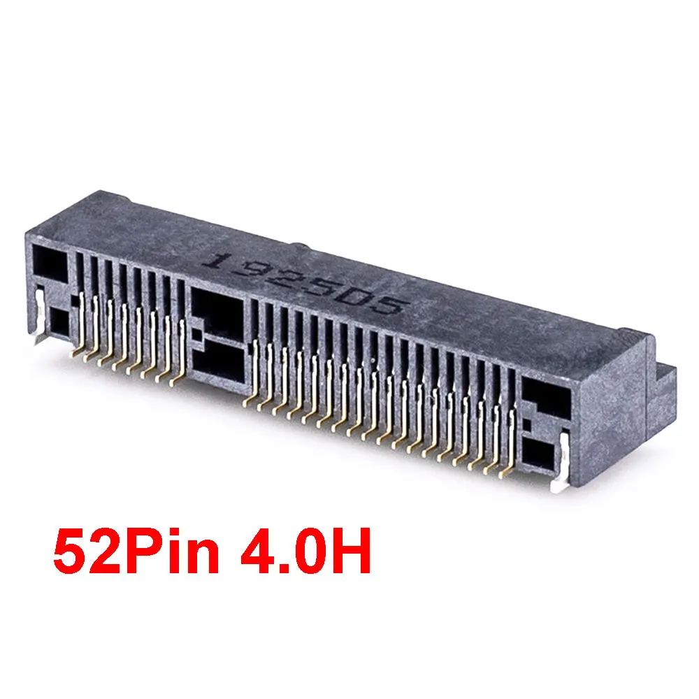 1PCS MINI PCIE Msata Connector PCI-E Socket Slot 52P Card Holder H4.0 H5.2 H5.6 H6.8 H9.0 H9.9mm For notebook Mini PCIE SMT SSD