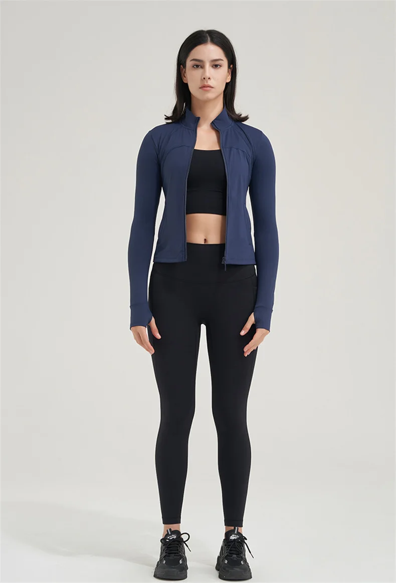 TRY TO BN Yoga Long Sleeve Coat Zipper Loose Sports Tops Breathable Sunscreen T Shirt Workout Women Running Gym Clothing Fitness