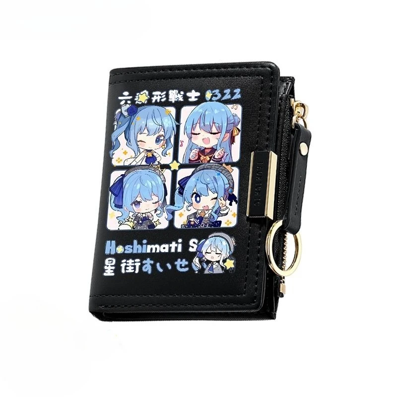 New Hoshimachi Suisei Anime merchandise Fashion Personality Wallet High Color Value Printed Card Bag Wallet for Girlfriend Gift