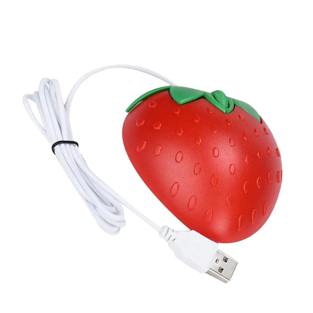 1 piece Strawberry Shape Ergonomic Optical USB Game Mouse for Notebooks