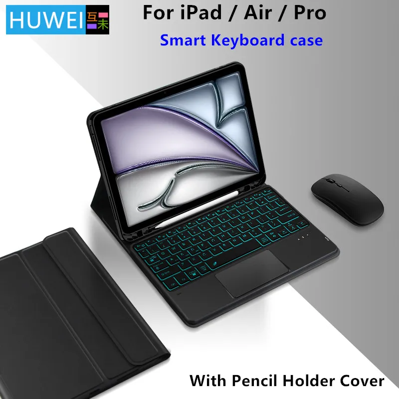 Custodia con tastiera per iPad Air 11 pollici M3 2025 A16 11th Air 5th 4th Gen Pro11 13 M4 M2 Air 13 M3 iPad 10th 9th 8 7 10.2 Cover Funda