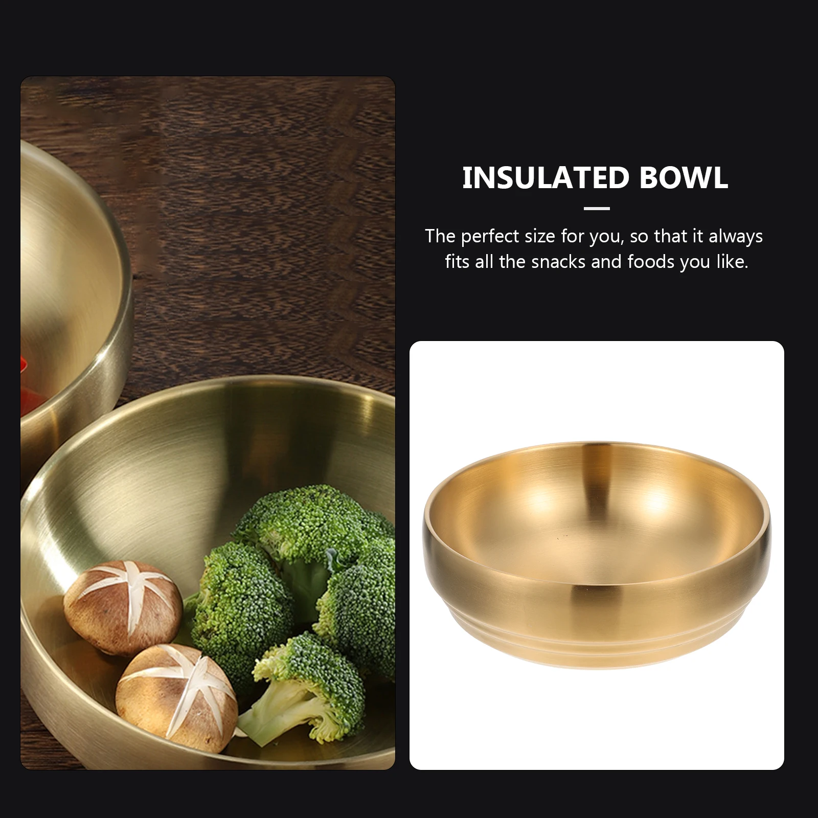 

1pc Stainless Steel Insulated Bowl Double Layer Anti-Scald Large Soup Bowl For Rice Porridge Noodles Kitchenware Baking Pan
