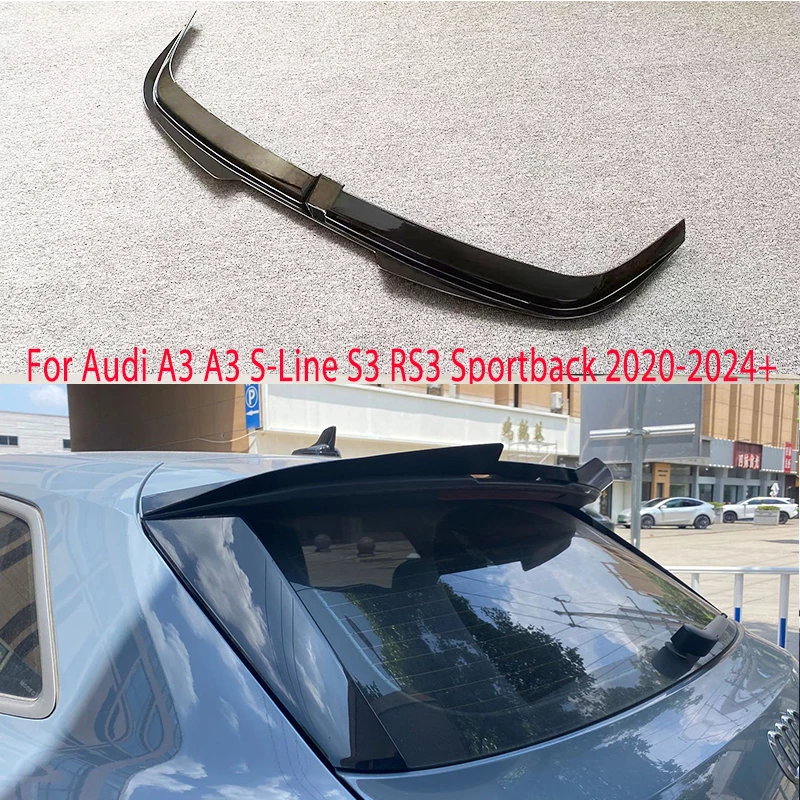 

For Audi A3 A3 S-Line S3 RS3 8Y 8Y Facelift Sportback 2020-2024+ Maxton Style Car Rear Spoiler Cap Rear Trunk Roof Spoiler Trims