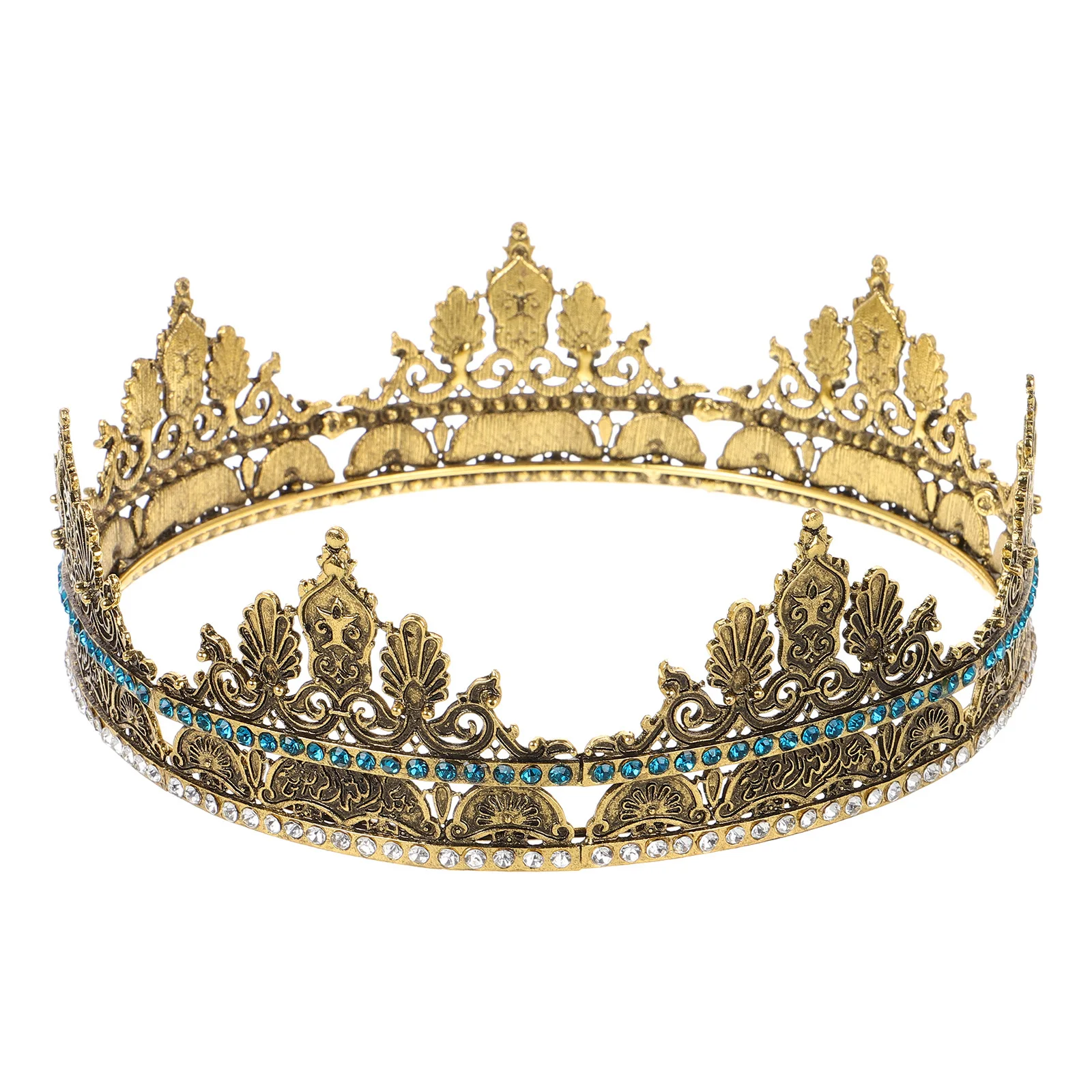 Couronne Rétro pour Homme en Alliage de Zinc, Accessoire Cheveux pour Mariage, Bal de Promo, Fête, Cosplay, Costume – Couronnes Dorées pour Hommes