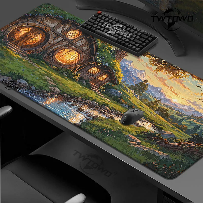 Fantasy Forest Cabin Mouse Pad Gamer printon demand Home Large New Mousepad XXL Natural Rubber Office Desktop Mouse Pad