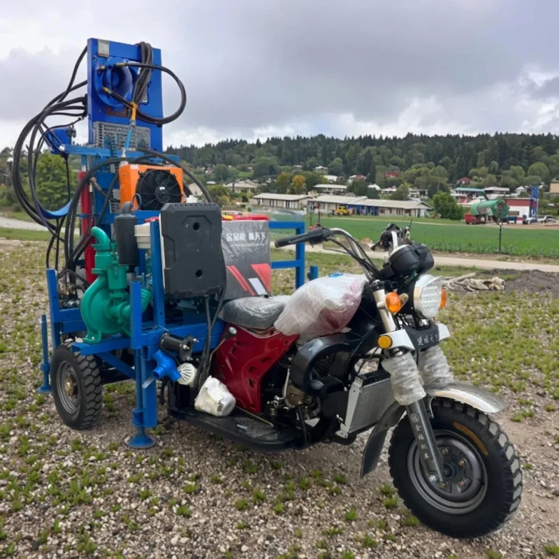 

Tricycle Mounted Water Well Drilling Rig With Cement Pump Small 150M 200M Driven 30HP For Sale At Low Price