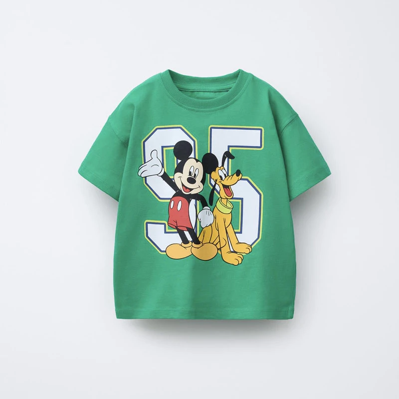 Vestiti estivi Disney 2-7 anni Ragazzi Cartoon TShirt Moda casual Manica corta Bambini Cartoon Stampato Nuovo stile T-shirt in puro cotone