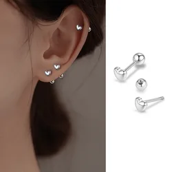 VOQ Silver Color Fashion Love Screw Stud Is Earrings for Women Students and Teenagers Jewelry Gift Korean Earrings