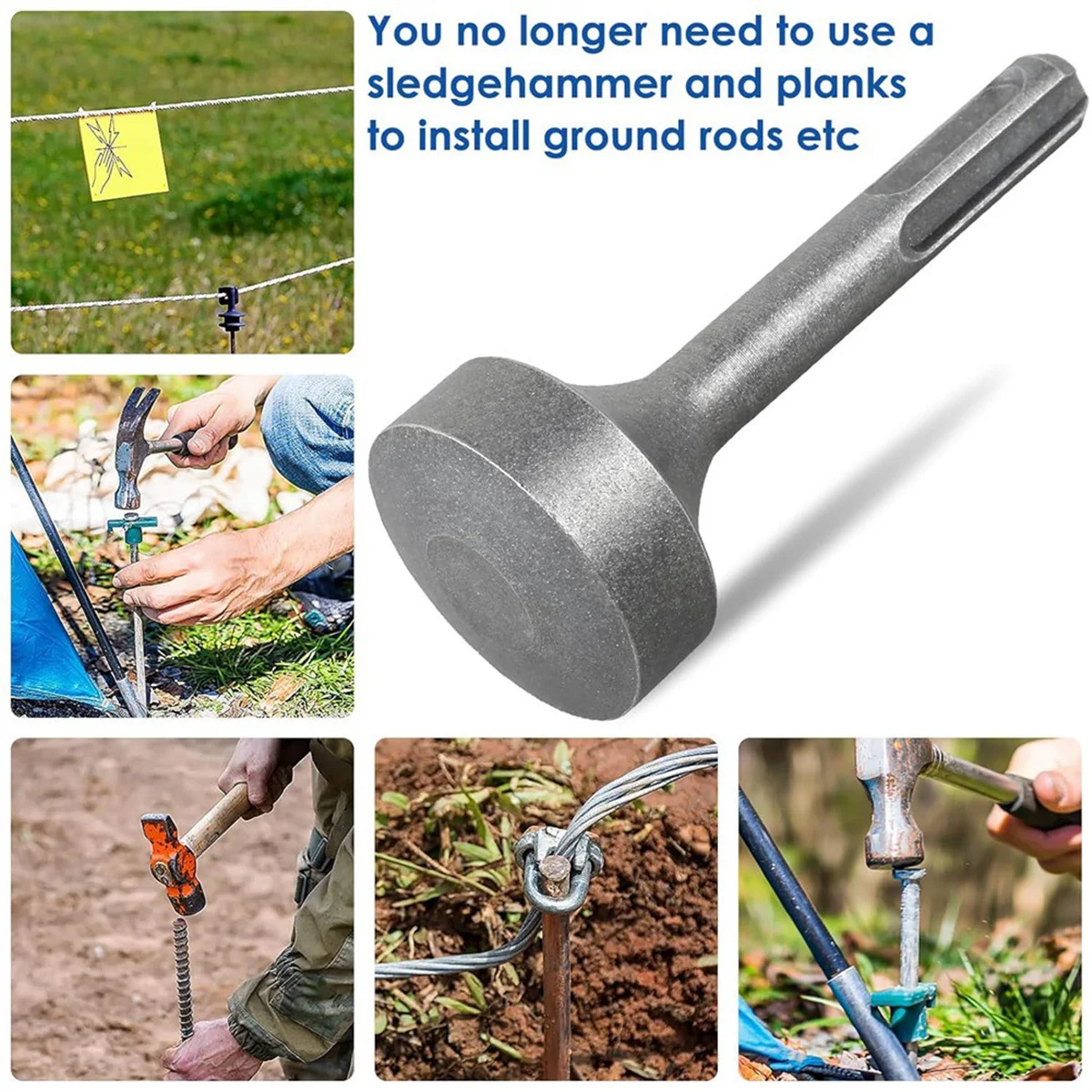 

Отвертка для заземляющего стержня SDS Plus, сверхмощная отвертка для сверл из кованой стали, отвертка для заземляющего стержня для перфоратора SSQ