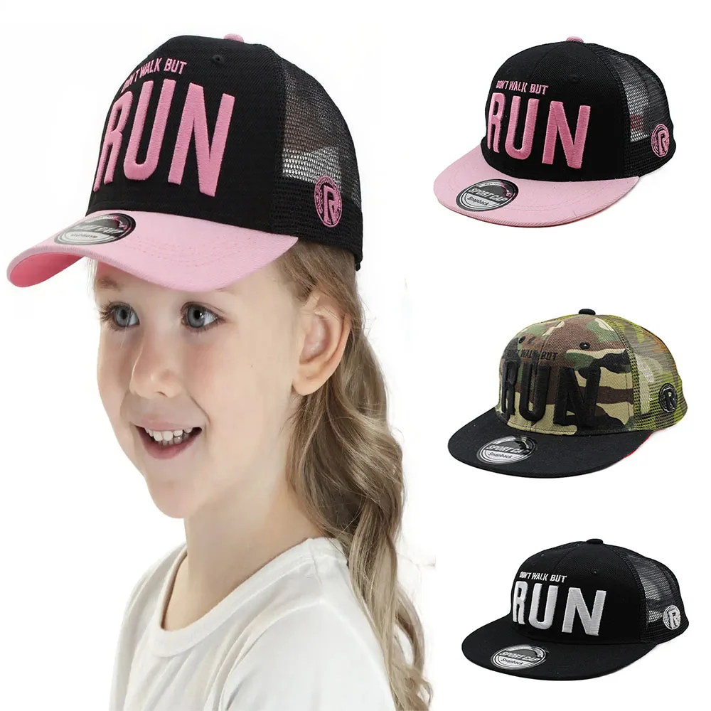 

Hip Hop Fashion Summer Kids Snapback Baseball Cap Outdoor Boys Girls Casual Hat Letter Mesh Breathable Children Hats Caps Sale