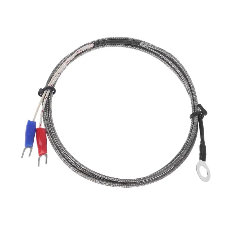 Nuevo Arandela orificio 6mm tipo K Temperatura del termopar sonda del 0 ~ 400 °C 1m