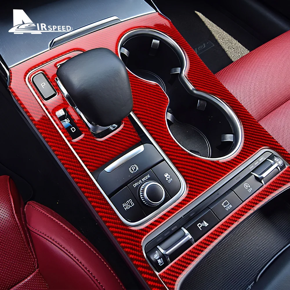 

Real Soft Carbon Fiber Sticker For Kia Stinger 2019 2020 2021 2022 2023 LHD RHD Car Central Gear Shift Panel Trim Accessories