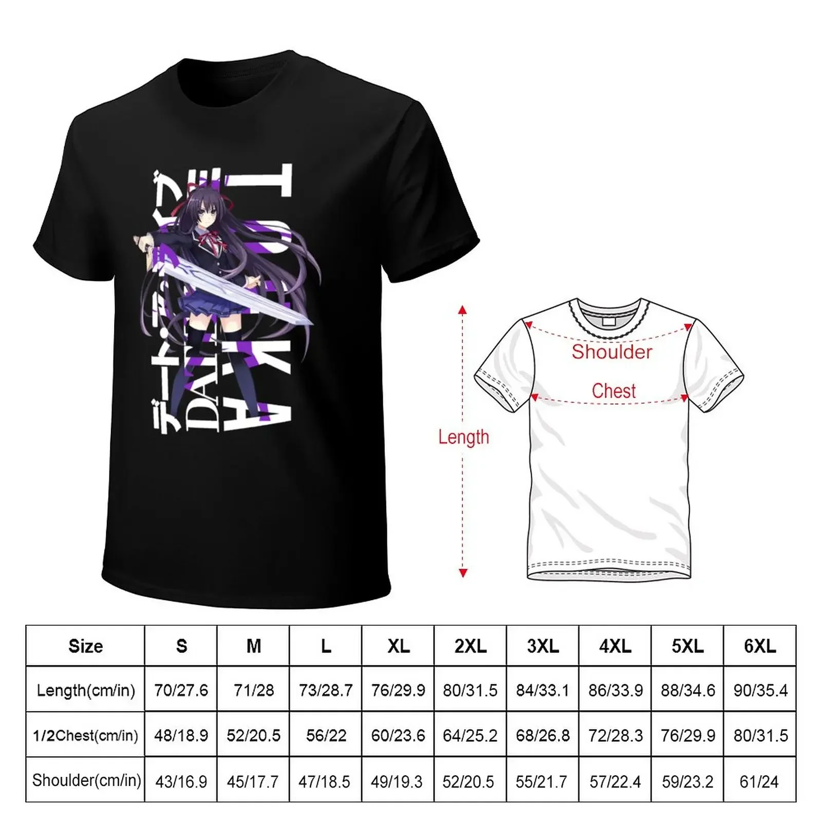 Date a Live Tohka Yatogami Typography T-Shirt Short sleeve tee summer top men t shirts