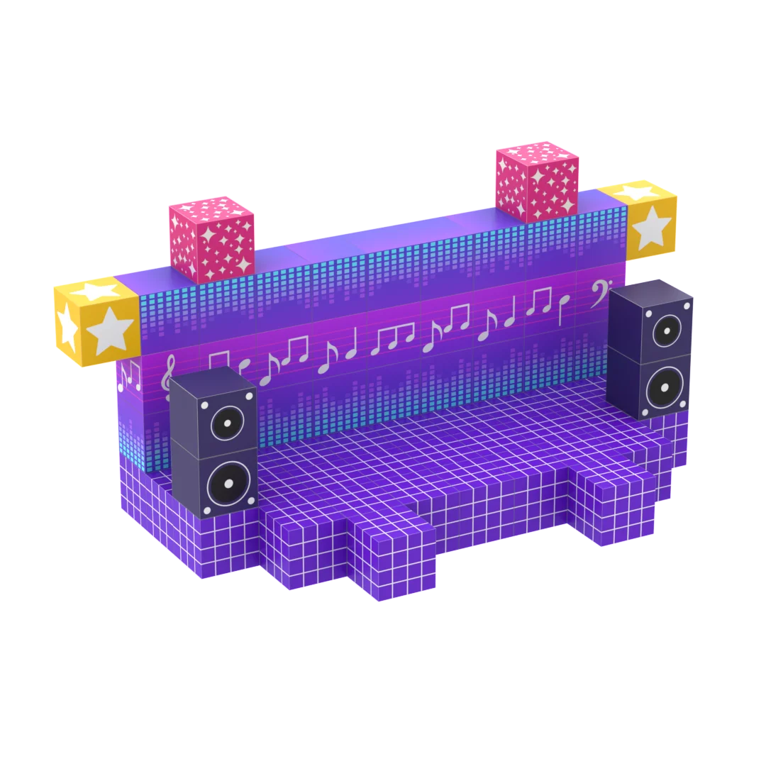 كتل مغناطيسية - مجموعة عالم مغناطيسية لبناء موضوع الموسيقى مكونة من 100 قطعة، ألعاب مكعبات بناء البلاط المغناطيسي الإبداعي، لعبة حسية