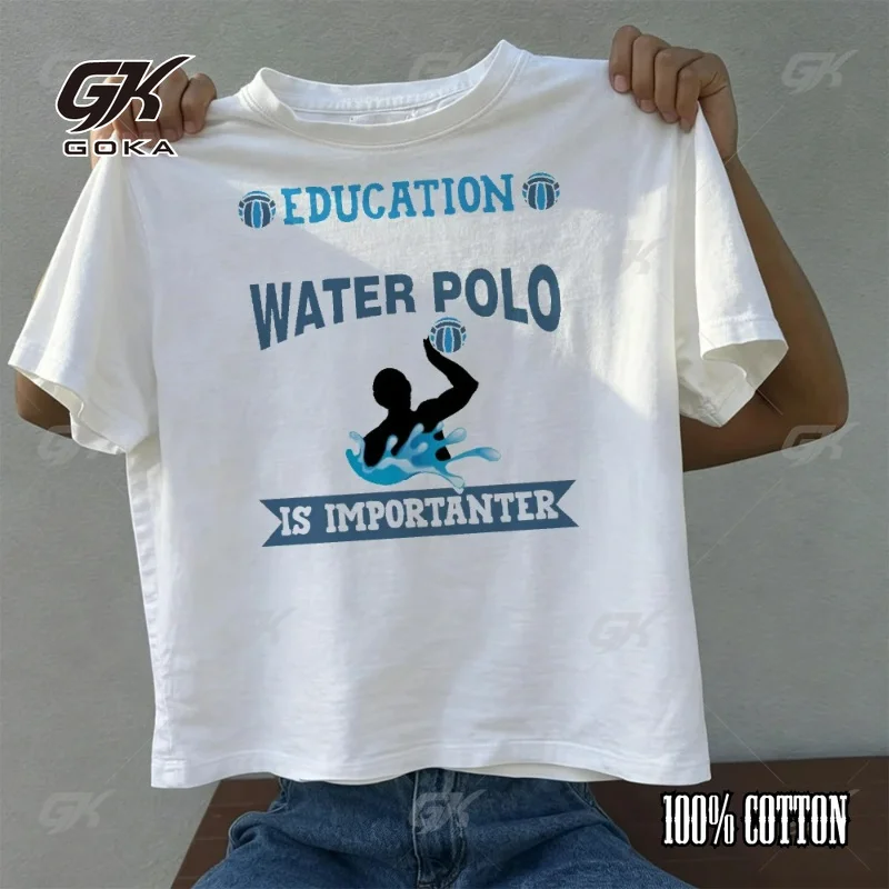 Water Polo Sport Player Silhouette Print Men T Shirt Athletic Vibe Athletic Fitness Clothes for Sportsmen Daily Comfortable