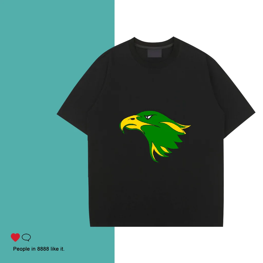 

Men T-Shirts 2024 Summer 100 Cotton Men's Clothing eagle Print T Shirt Sporty Oversized men High Quality Tshirt