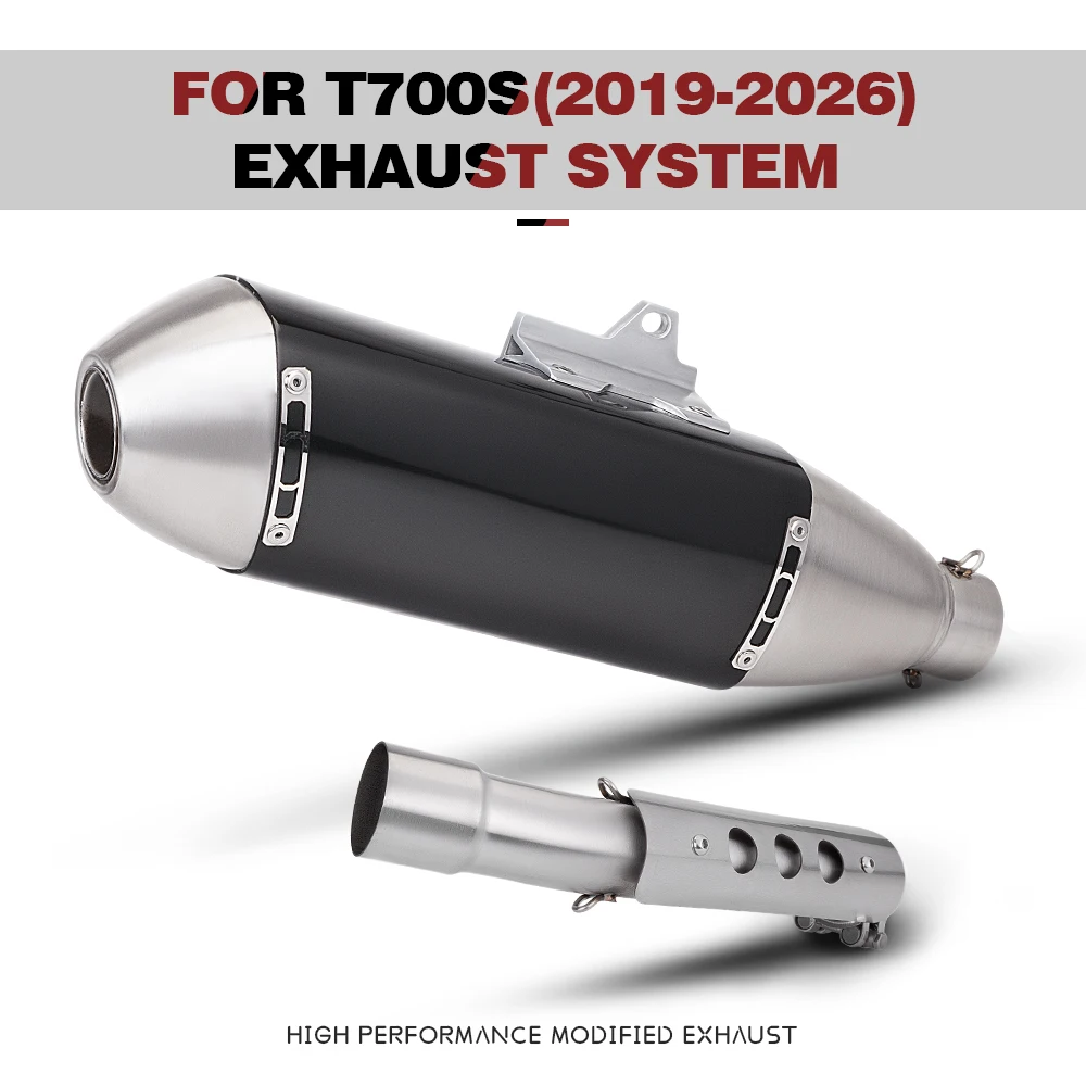

Для мотоциклов T700S T700 S118 (2019-2026) комплект выхлопной системы из нержавеющей стали с глушителем для средней секции.