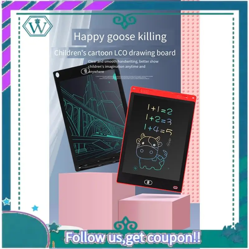 12 Polegada LCD Prancheta Prancheta Color Graffiti Board Para Presente de Aniversário de Natal Vermelho