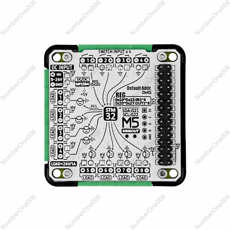 

4IN8OUT 8-way MOS driver output 4-way passive contact input IO expansion board