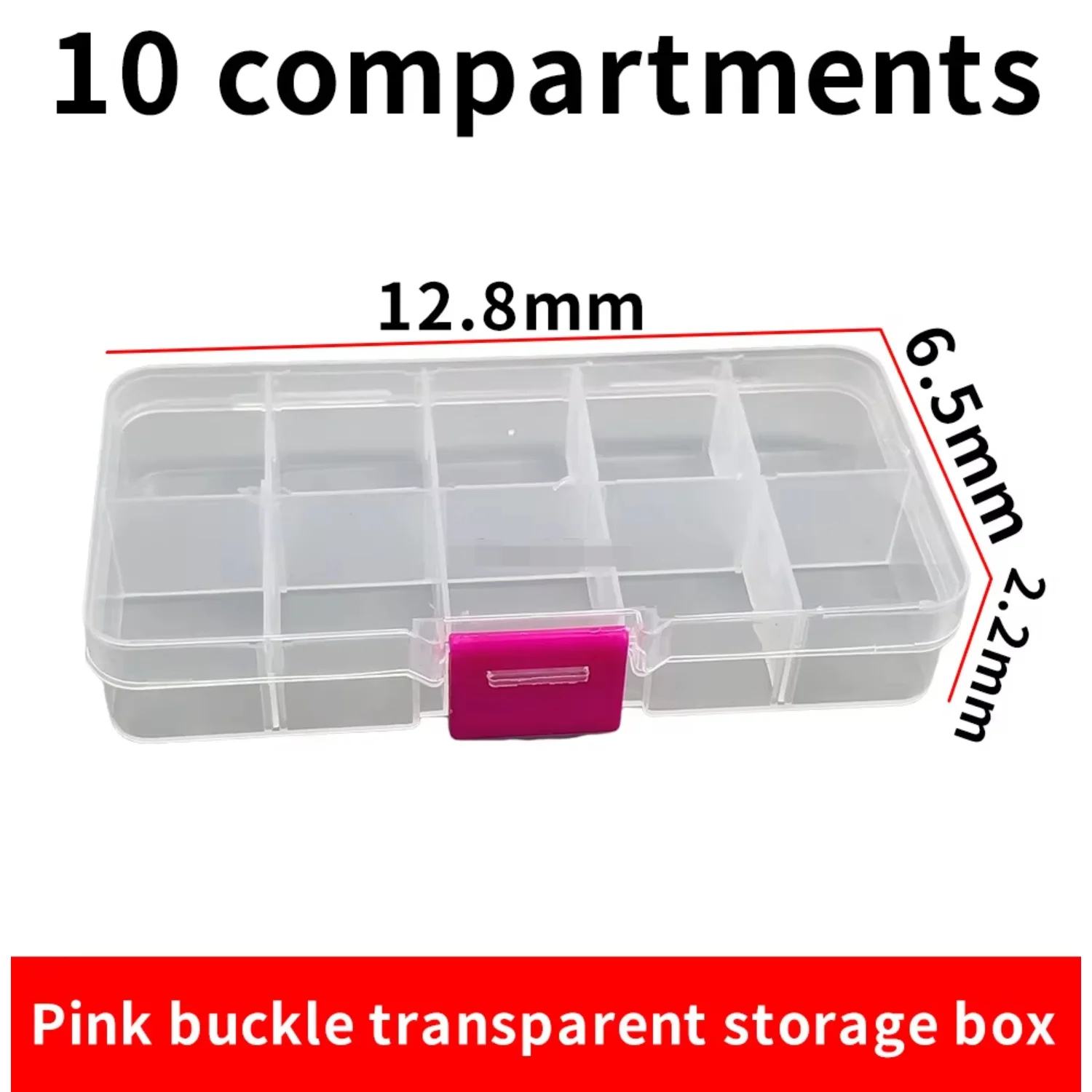 10 Slots Cells Colorful Portable Jewelry Tool  Box Container Ring Electronic Parts Screw Beads Organizer Plastic Case