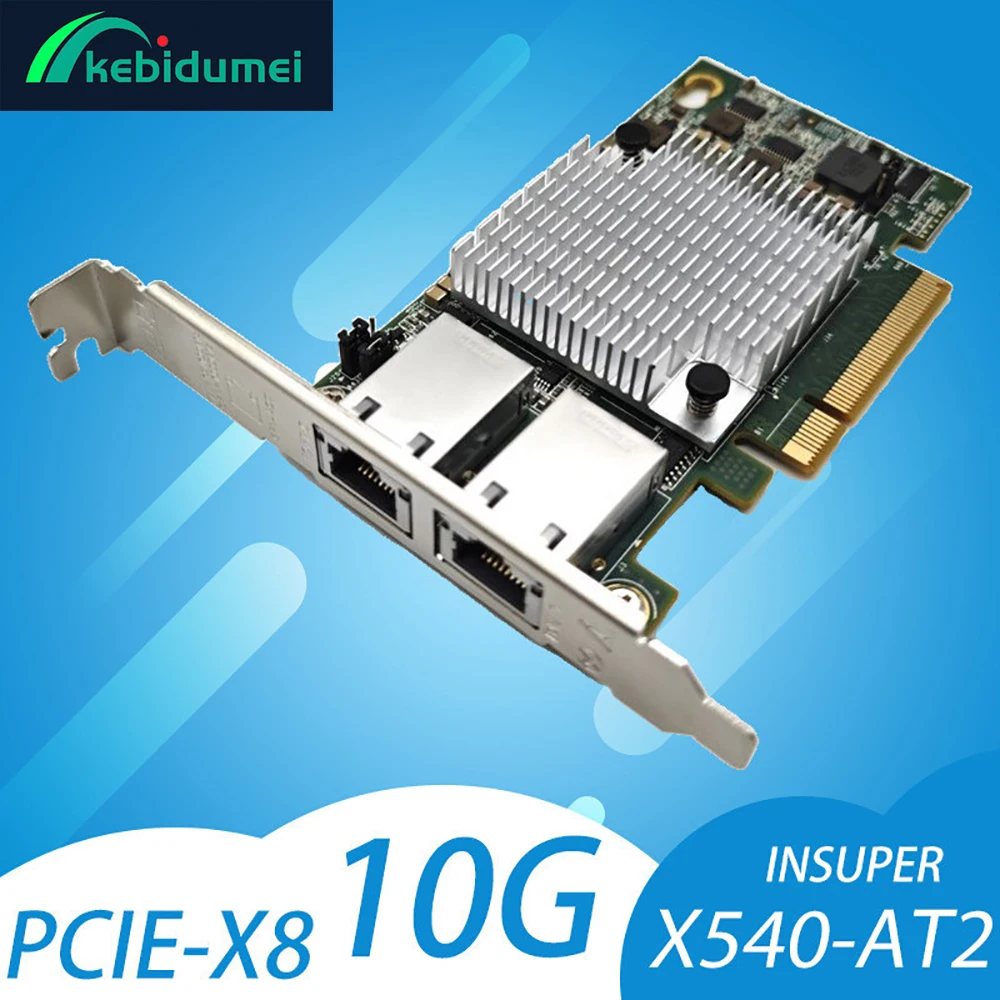 

Kebidumei 10 Гбит/с двухпортовая Ethernet-карта X540-T2 PCIE-X8 X16 адаптер для расширения Nework Поддержка Synology NAS Window Linux Vista