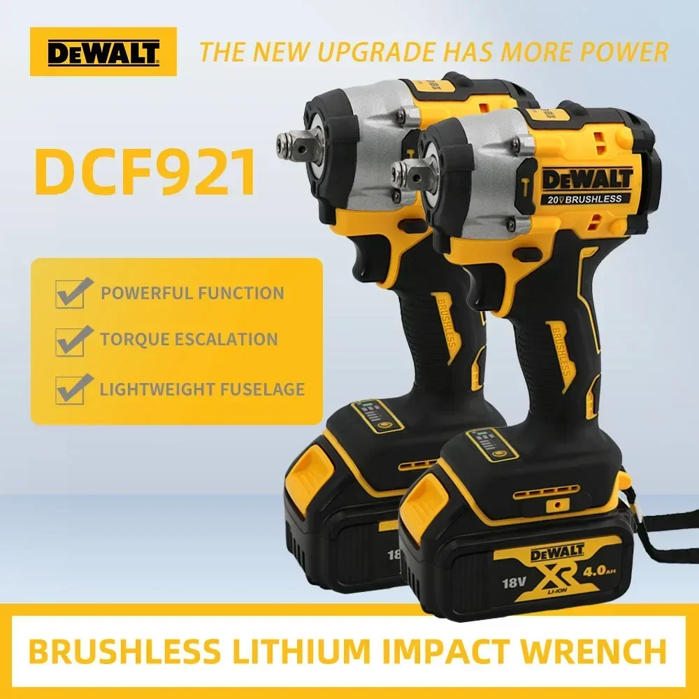 DEWALT DCF921 chiave a batteria atomica 20V MAX 1/2 in chiave a percussione a batteria chiave di ricarica a velocità variabile DCF921N con batteria