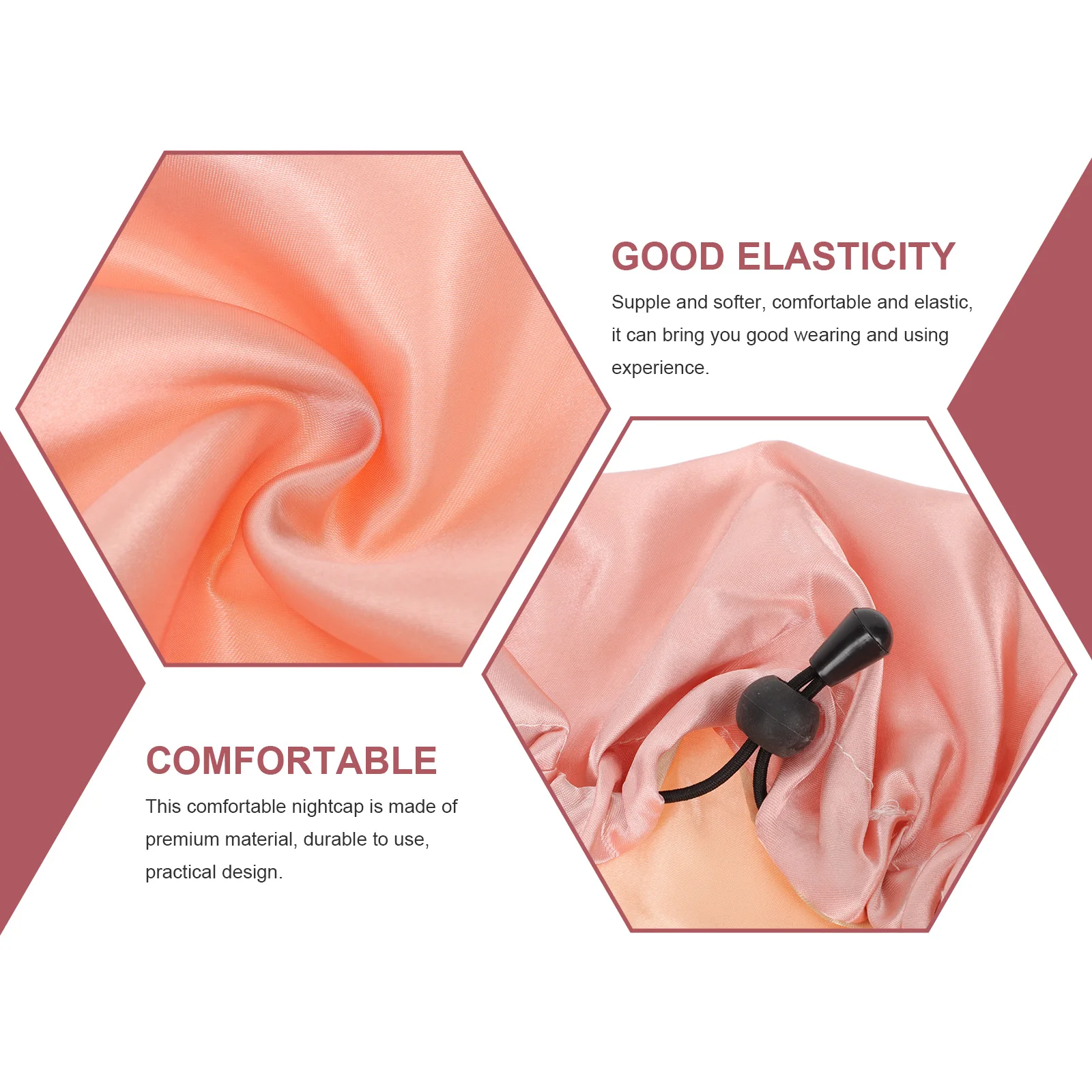 

2pcs Silk Bonnets Adjustable Sleeping Caps for Women Girls Dual Purpose Hair Moisture Spa Indoor