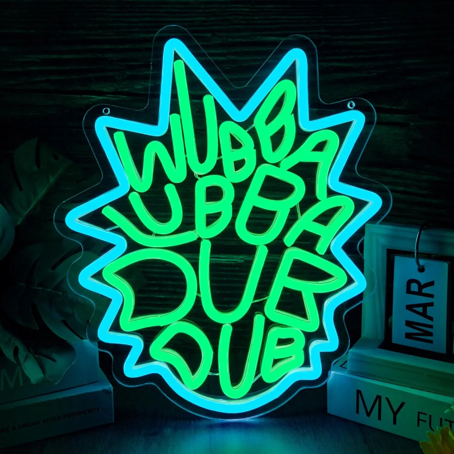 

Неоновая вывеска "WUBBA LUBBA DUB DUB" с USB-подсветкой для бара, игровой комнаты, спальни, декоративное освещение, персонализированный подарок
