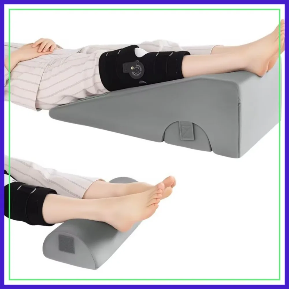 

Knee Replacement Pillow for Surgery Recovery with Adjustable Height, Leg Support for Hip Foot Ankle, Double