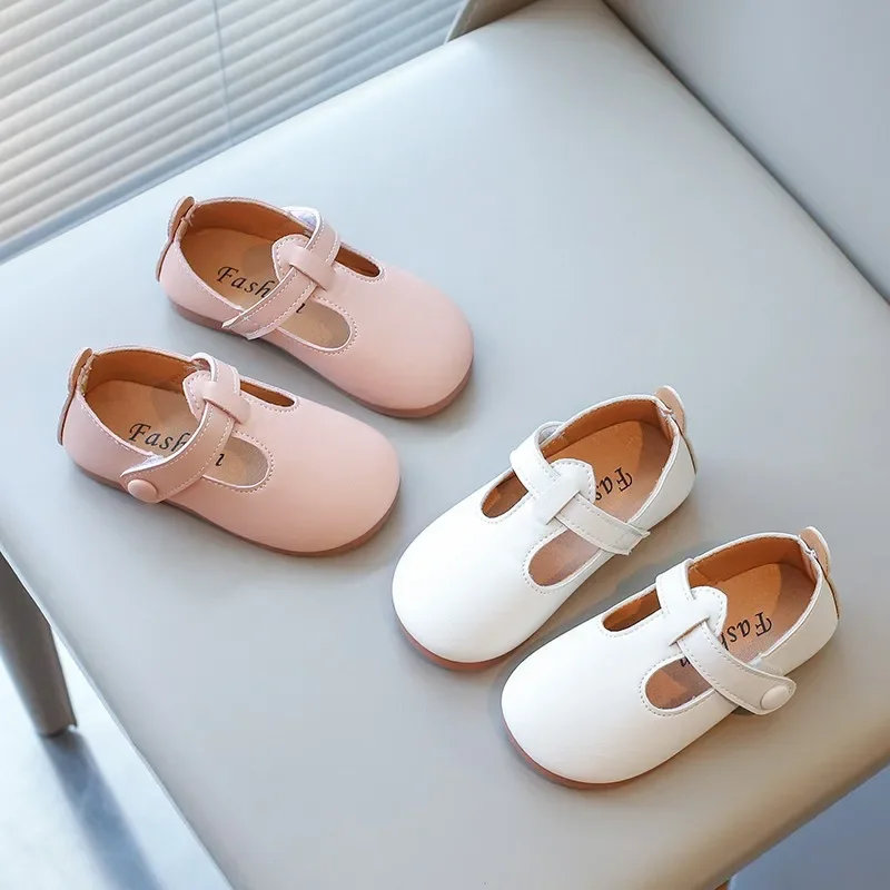 

Toddlers Girls Leather Shoes Princess Sweet Simple Classic Kids Leather Flats for Medium Girl Children Dress Shoe for Wedding