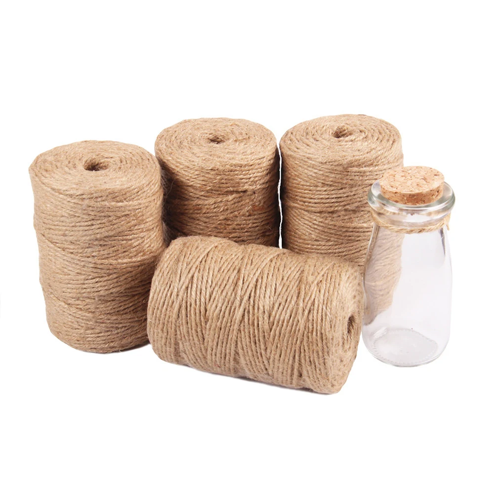 

2pcs Natural Jute Twine 3Mm 100Meters Durable String For Gardening Crafts Diy Packing Decoration Bundling Wedding Birthday