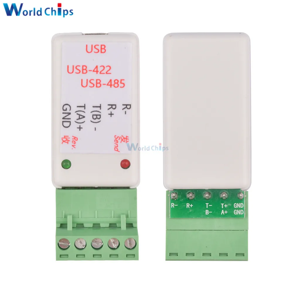 USB to 485/422 Serial Converter Adapter RS422 RS485 USB2.0 Interface CH340T Chip Adapter Module with Send Receive LED Indicator