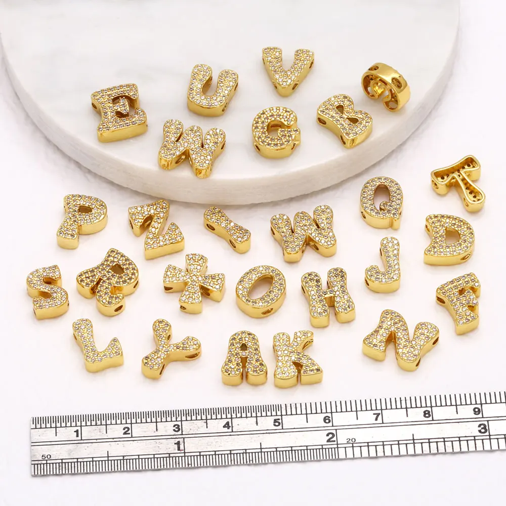 OCESRIO Small Size White Crystal Bubble Letter Pendant for Necklaces Ballon Initial Necklace Jewelry Making Supplies pdtb596
